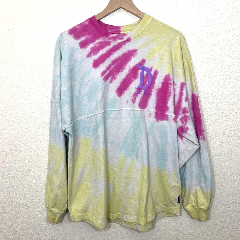 Disney x Spirit Jersey Pastel Cotton Candy Tie Dye Long Sleeve T-Shirt Size M